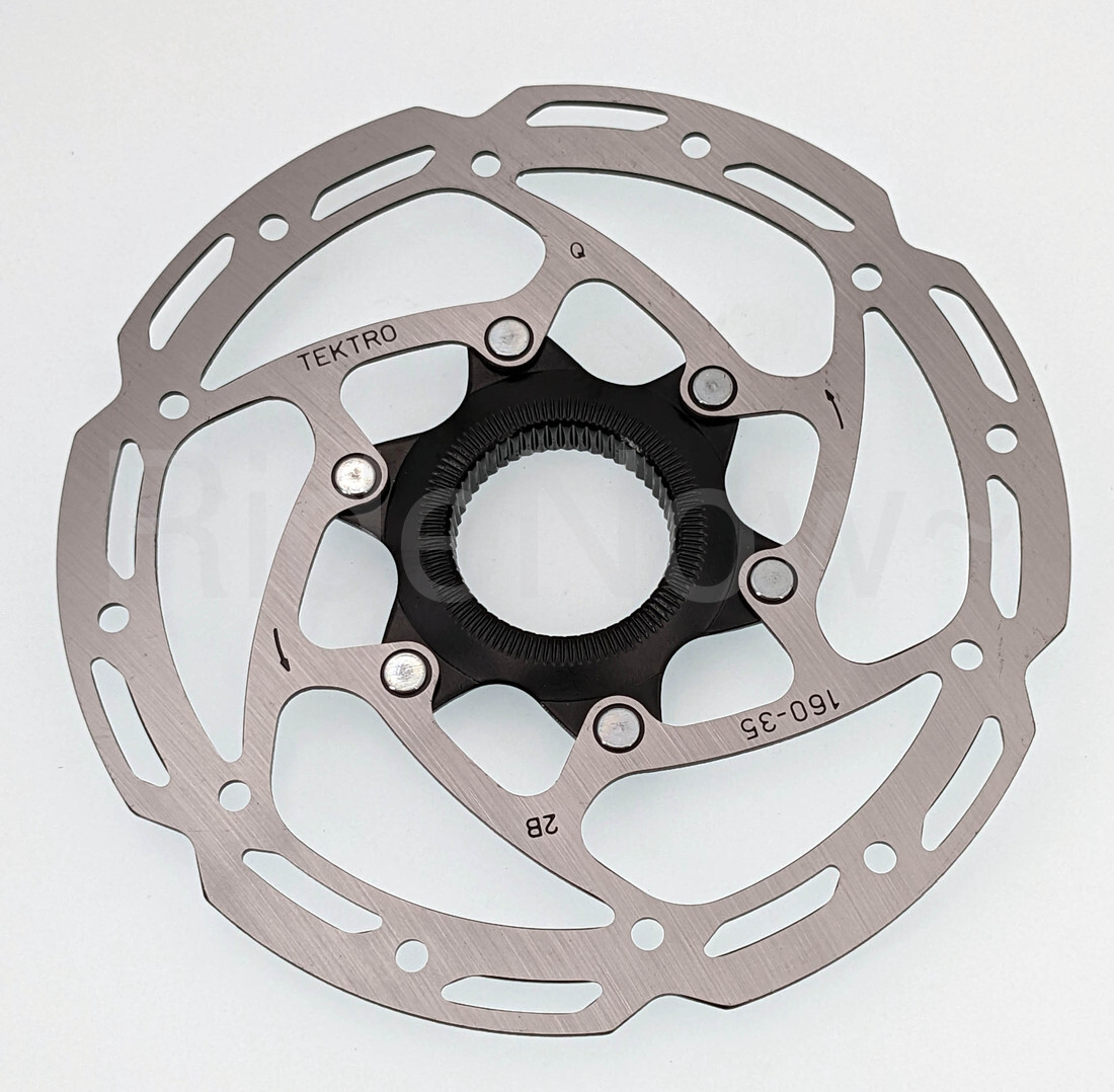 2 x Tektro TR160-35 Road MTB Bike Disc Brake Rotor – 160mm, Center-Lock, Silver