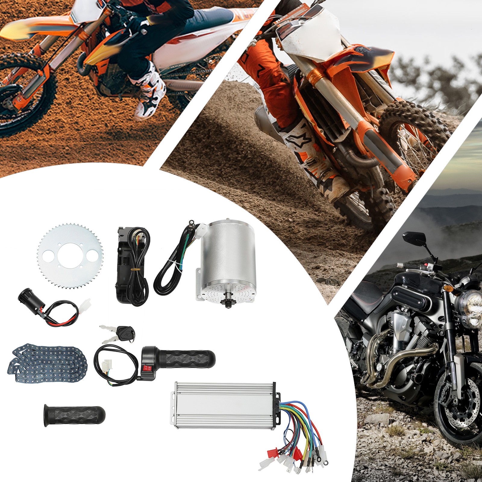 For Electric Scooter 6000RPM 48-72V 3000W E-bike Brushless Motor Controller Kit