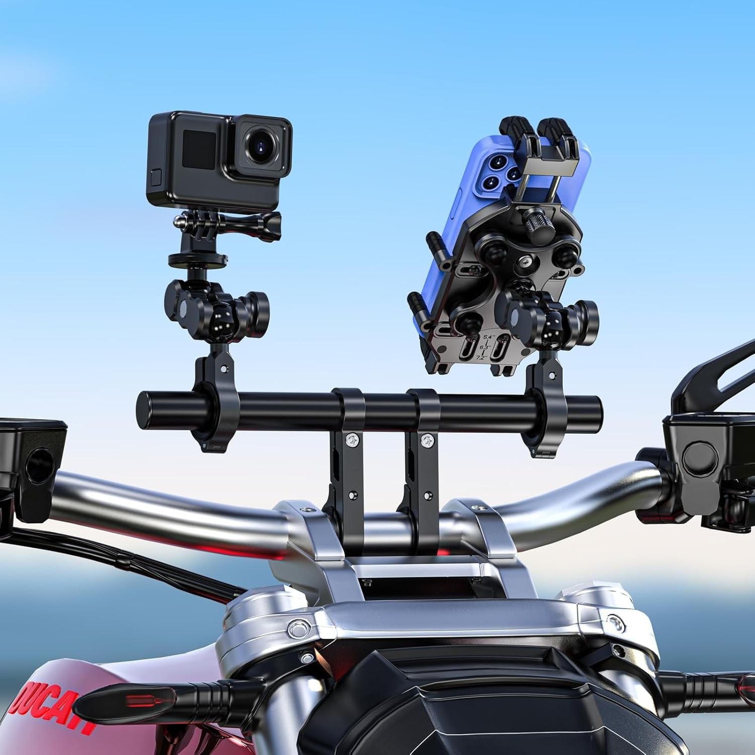 Bike Handlebar Extender 11.8″ Aluminum Dual-Clamp Mount Base for MTB Motorcycle