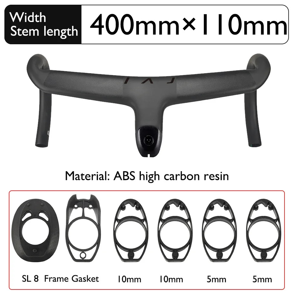 Road Bike Carbo Handlebar 6 Degree Stem Internal Cable Routing Cockpit Di2