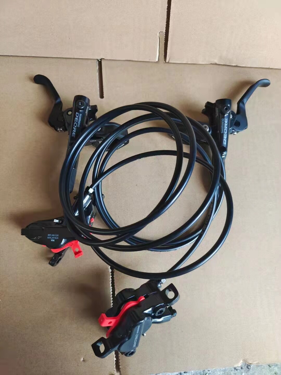 Shimano DEORE 12-Speed BR-M6120+BL-M6100 4-Piston MTB Hydraulic Disc Brake Set
