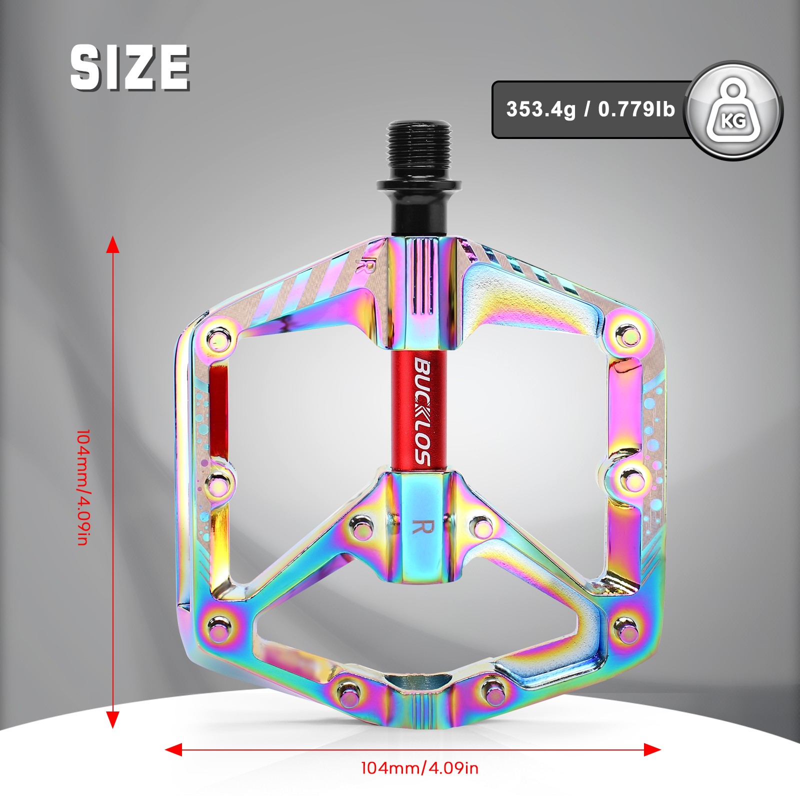 BUCKLOS Mountain Road Bike Pedals 9/16” Aluminum Alloy Bearing Reflective Pedal