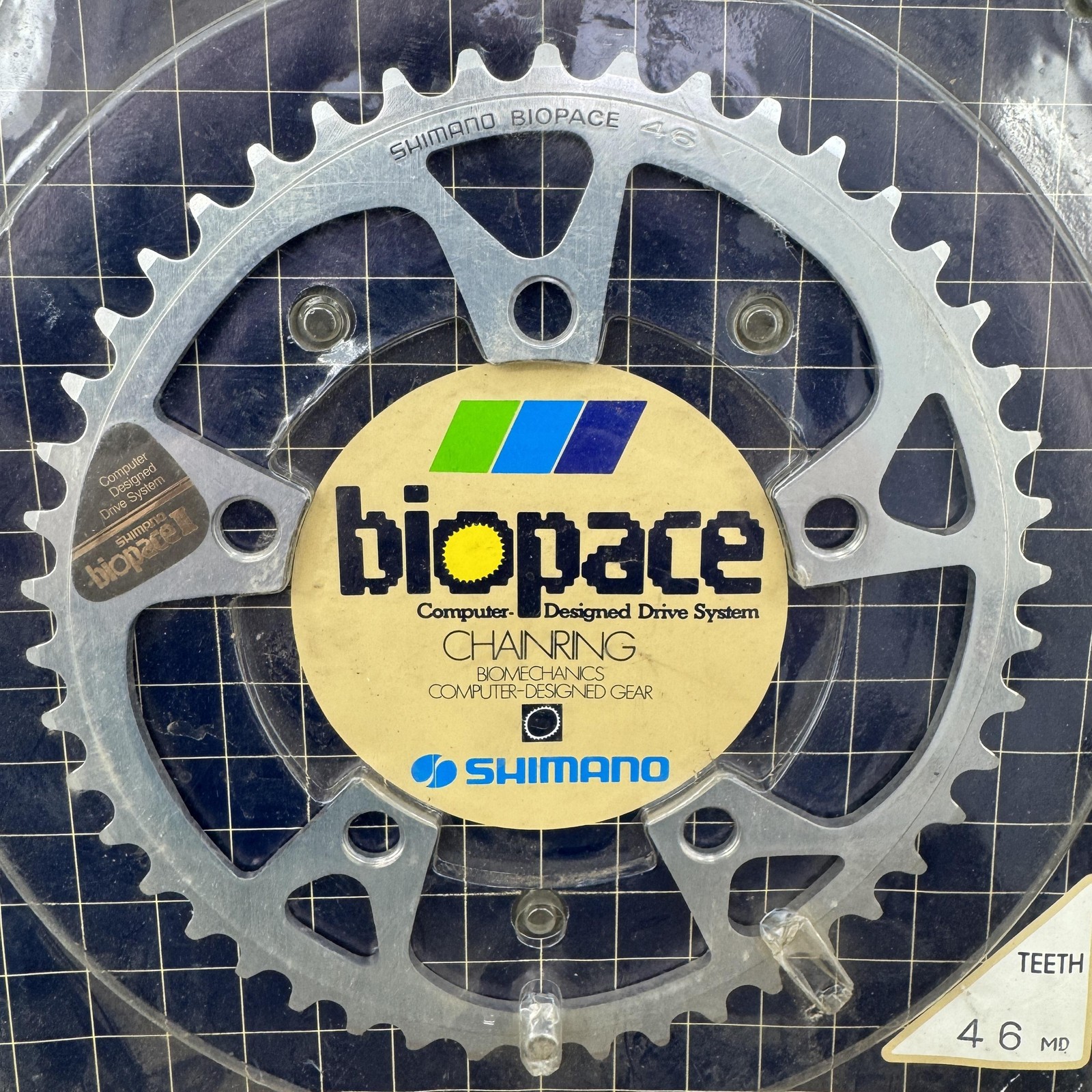 Vintage Shimano Biopace II 46T Chainring 110 BCD 5-Arm NOS Aluminum Japan