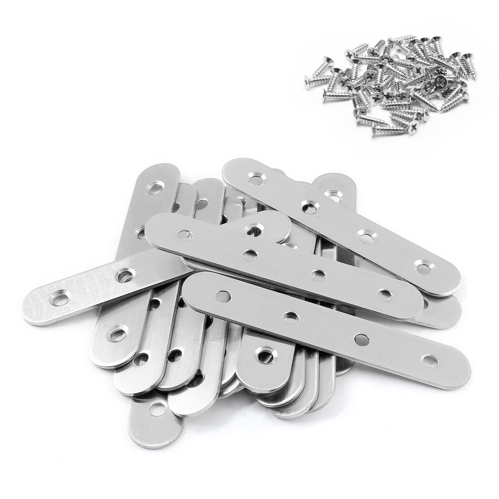 20Pcs Stainless Steel Straight Brace 97mm/3.8″ Metal Joining Plates Heavy Dut…