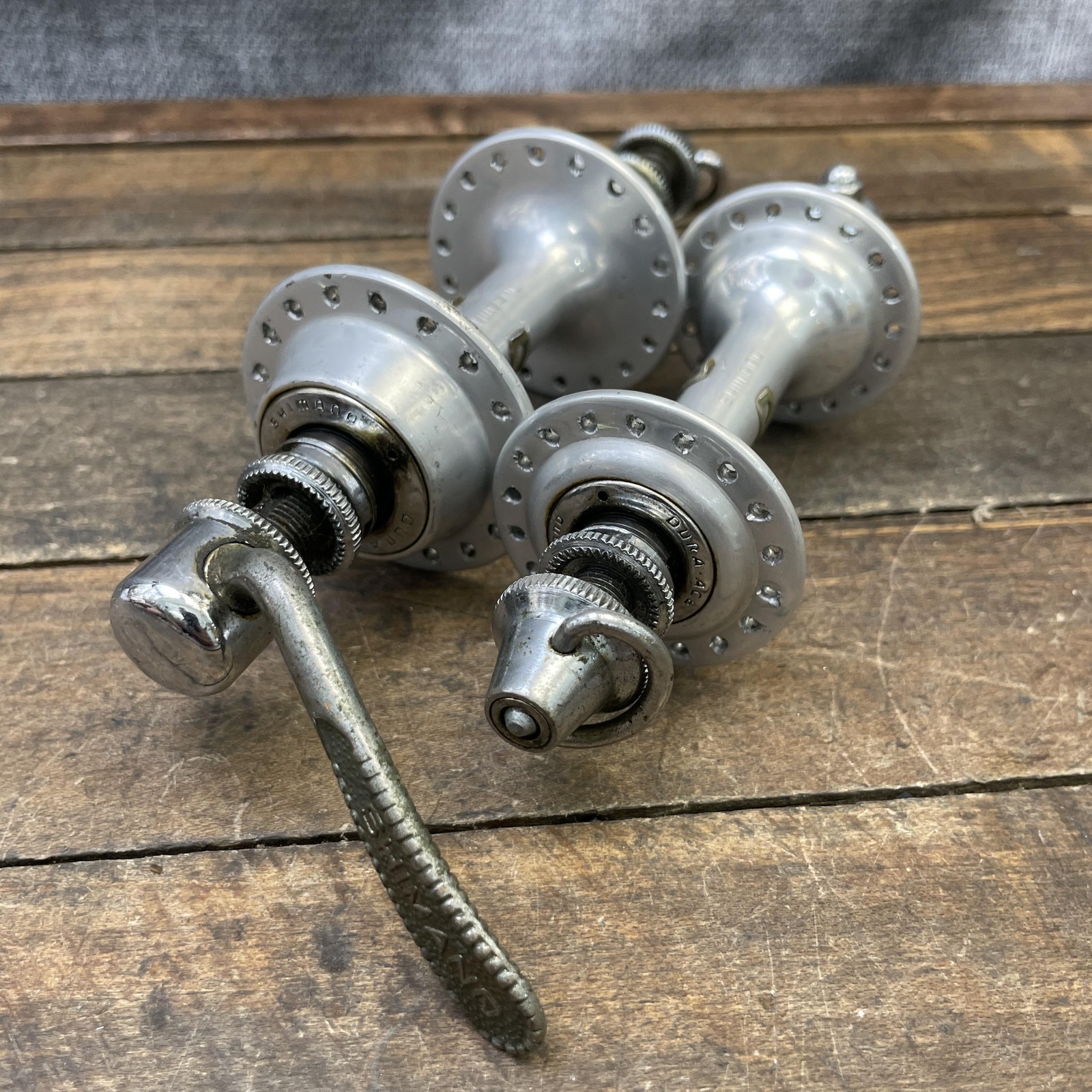 Vintage Shimano Dura-Ace 1st Gen Bike Hub Set 36H 36 Front Rear 120 70s