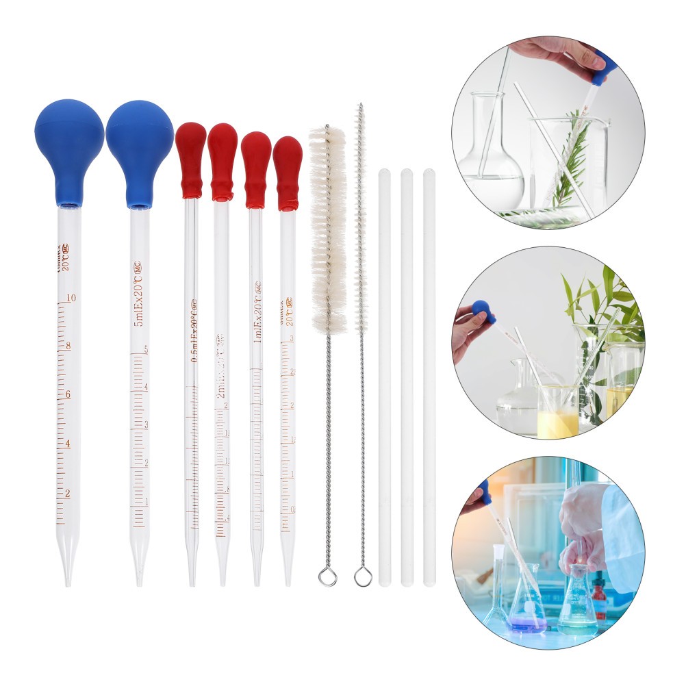 11Pcs Durable Liquid Pipette Droppers Glass Dropper for Home Use Assorted Colors