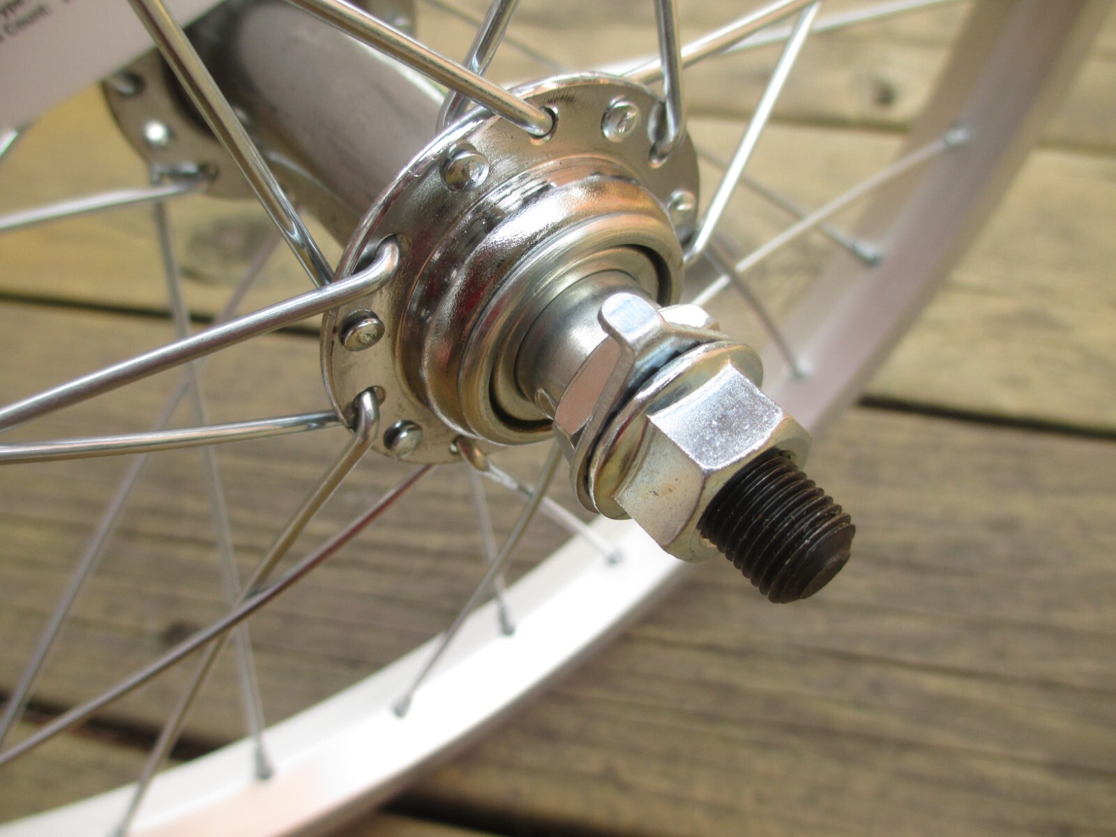 Front Wheel 16×1.75 305×19 Alloy Silver 28H Bolt On 3/8 Silver 14g spokes NEW