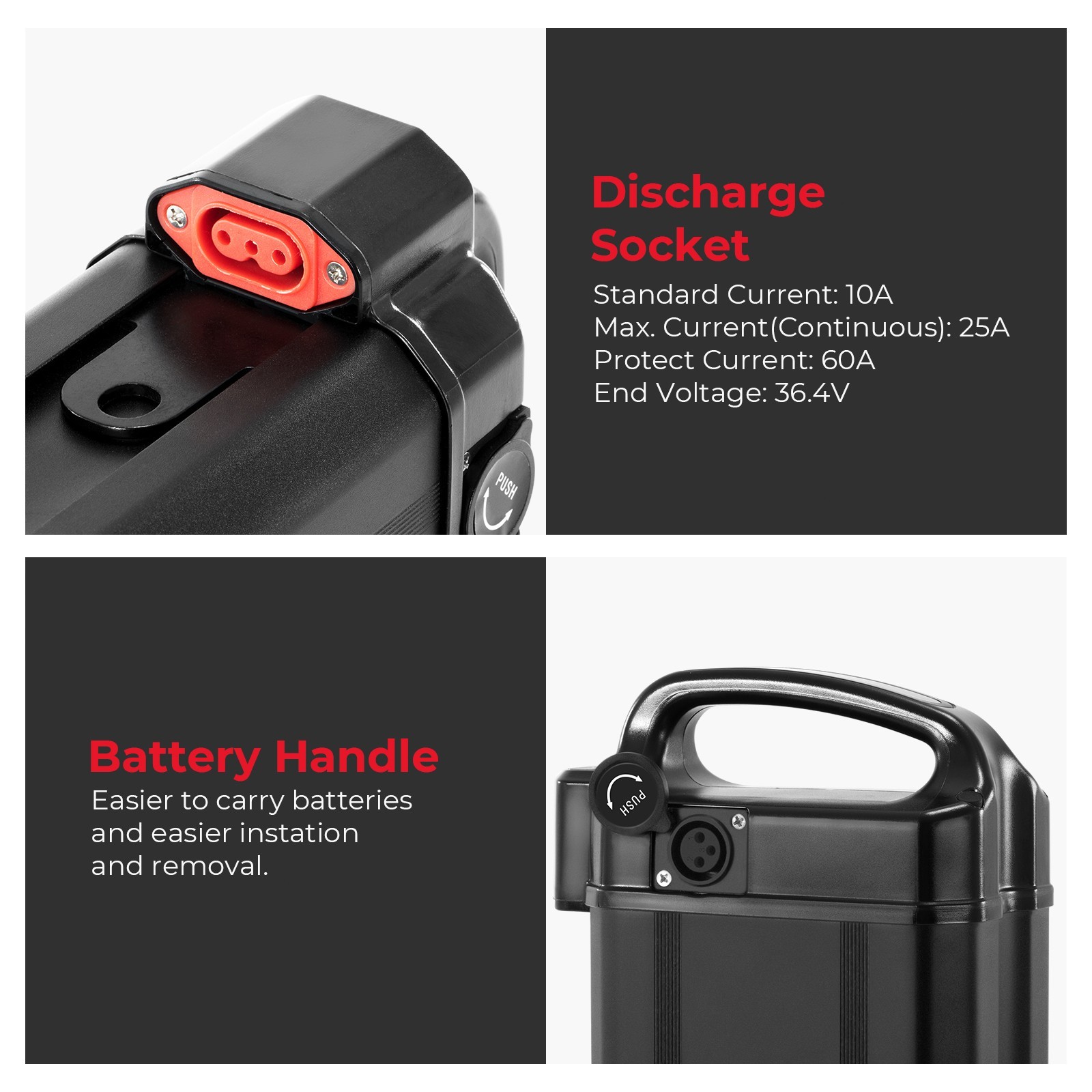 48V 22.5Ah(1082Wh) Electric Bike Lithium Battery Fit for Heybike Explore Battery