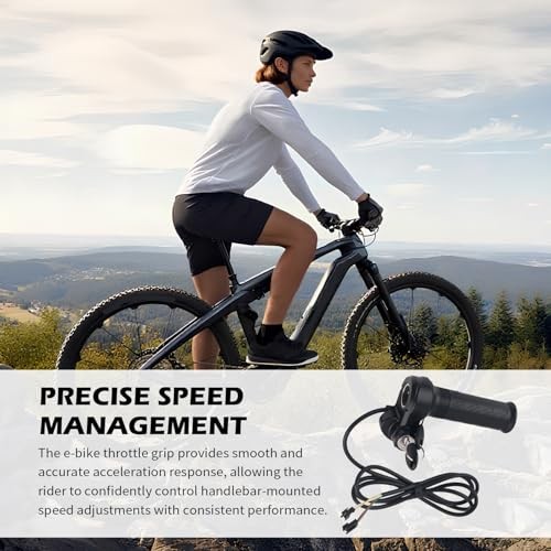 Full Twist Throttle Ebike Grip with 2 Keys,Rubber Ebike Throttle for Speed