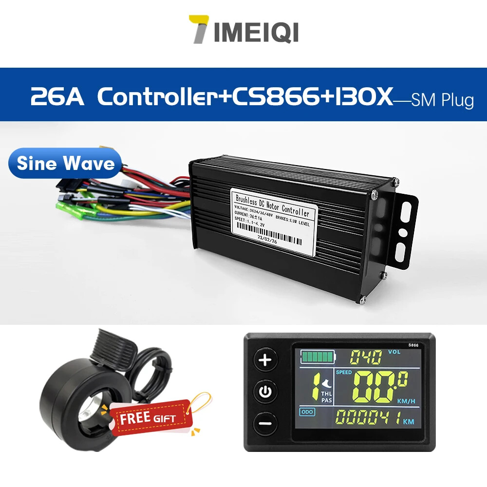 Ebike Sinawave Controller 36V/48V 17A-40A with LCD DIsplay for 250W-2000W Motor