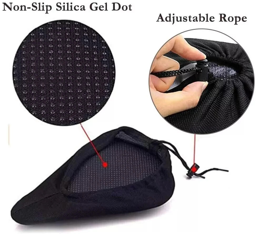 2 PCS Bike Wide Seat Cushion Cover Gel Soft Padded Mountain Bicycle Saddle Cover