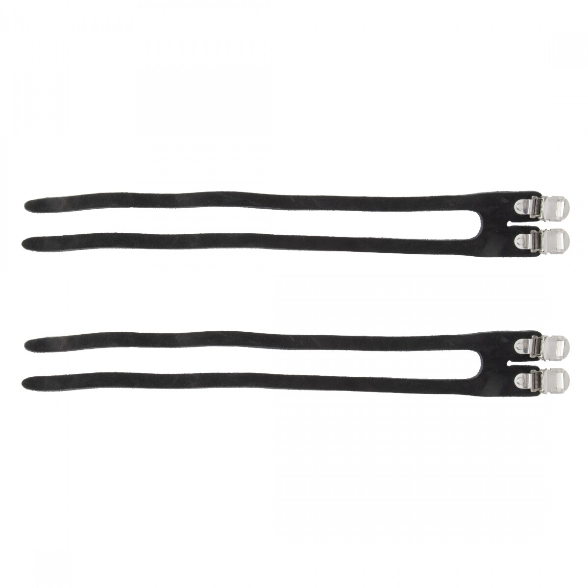 Exustar Track Double Leather Black Stainless Steel Buckles