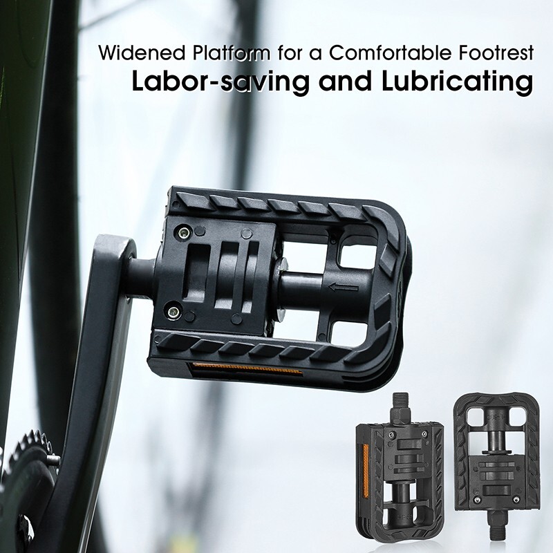 WEST BIKING Foldable Bicycle Pedals Nylon Cycling Folding Bike Pedals 9/16in