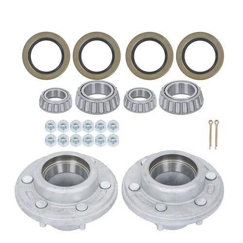 Set of 2 Galvanized Trailer Hub Kits 5.5″ – 5200-6000lbs Spindle