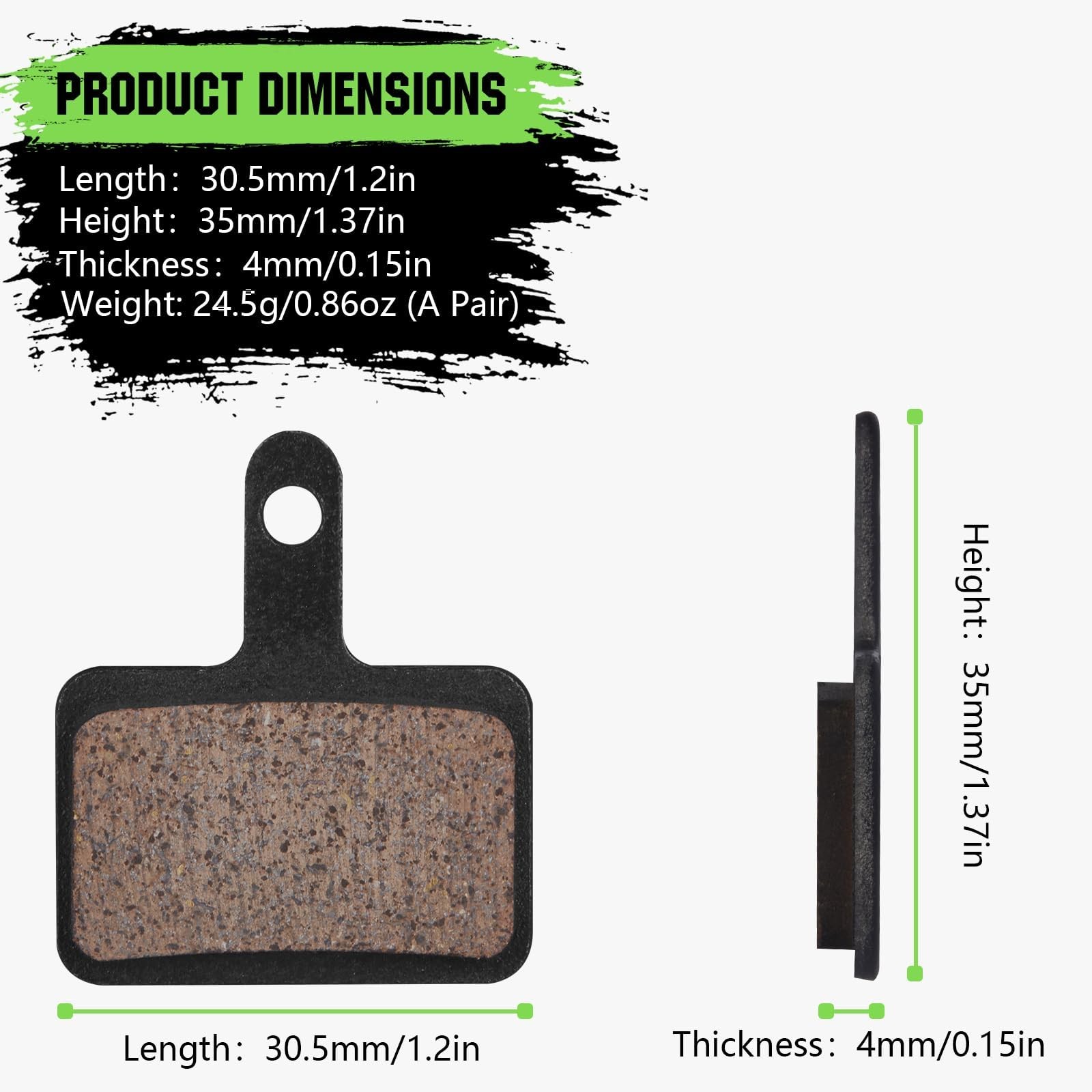 4 Pairs Bike Brake Pads, Ceramic Bicycle Disc Brake Pads Fit for Tektro Shima…