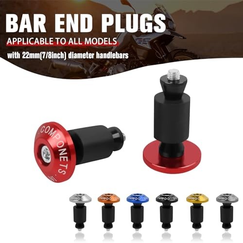 Universal 7/8″ 22mm Bar Ends Plug Slider Aluminum Handlebar Grips Bar Black