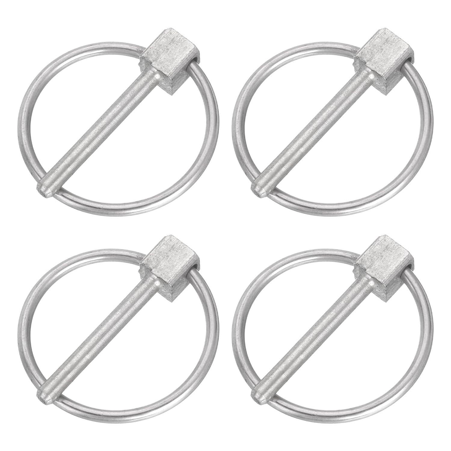 uxcell 4Pcs 1/8″ x 1″ Linch Pin with Ring, Stainless Steel Round 1/8 x 1