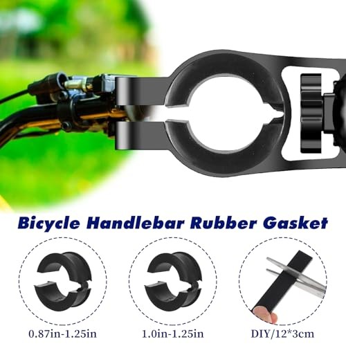 12PCS Bicycle Handlebar Rubber Gasket with 2 Long Spacer, Anti-Vibration Non