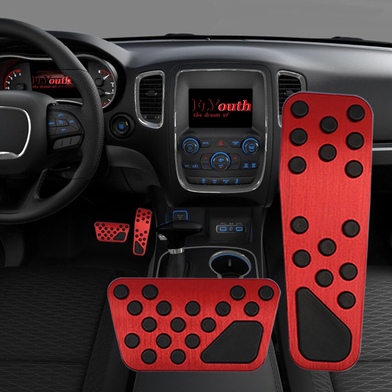 Aluminum Alloy Pedal Cover for Dodge Challenger Charger Chrysler 300 No Drilling