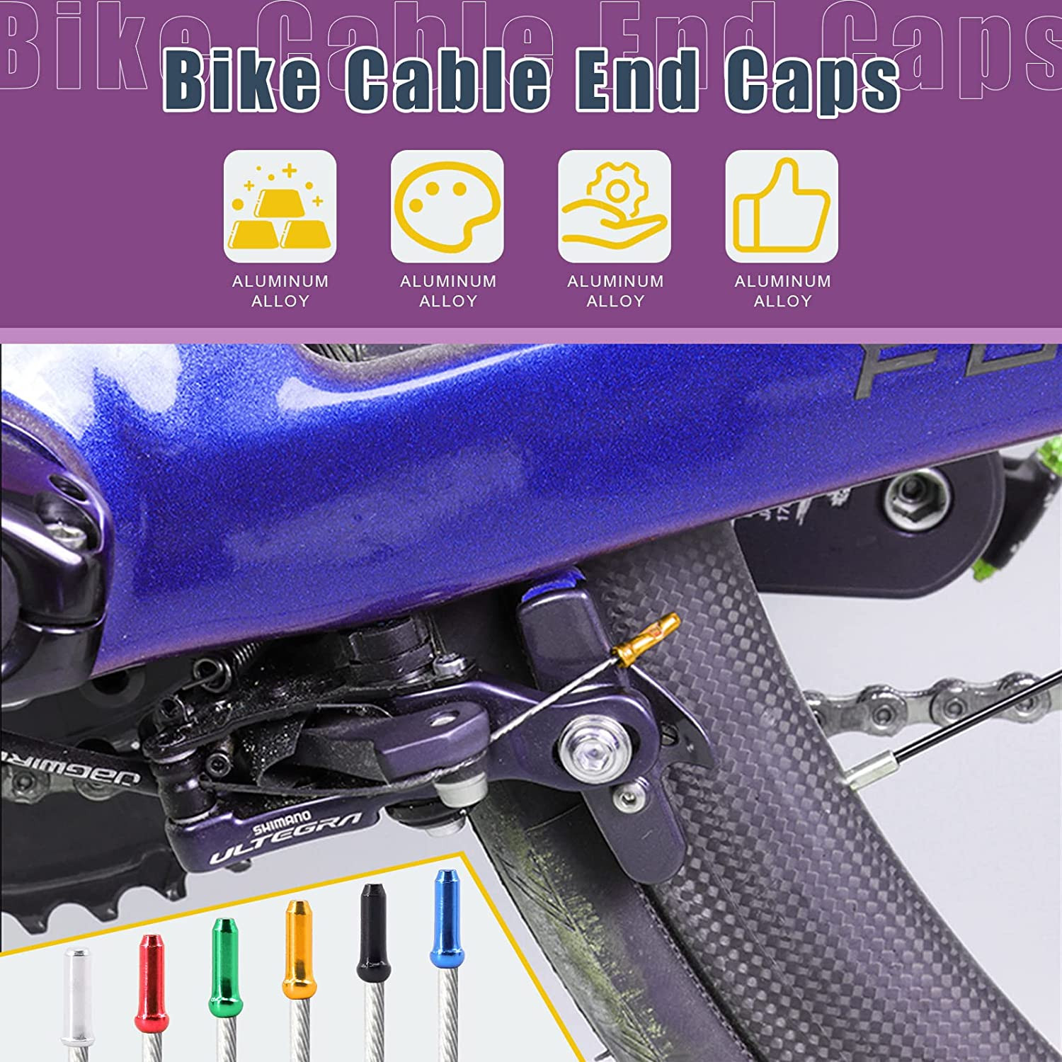 Stainless Steel Bike Cable Cutter and Brake/Shift Cable Kit with Crimp Termin…