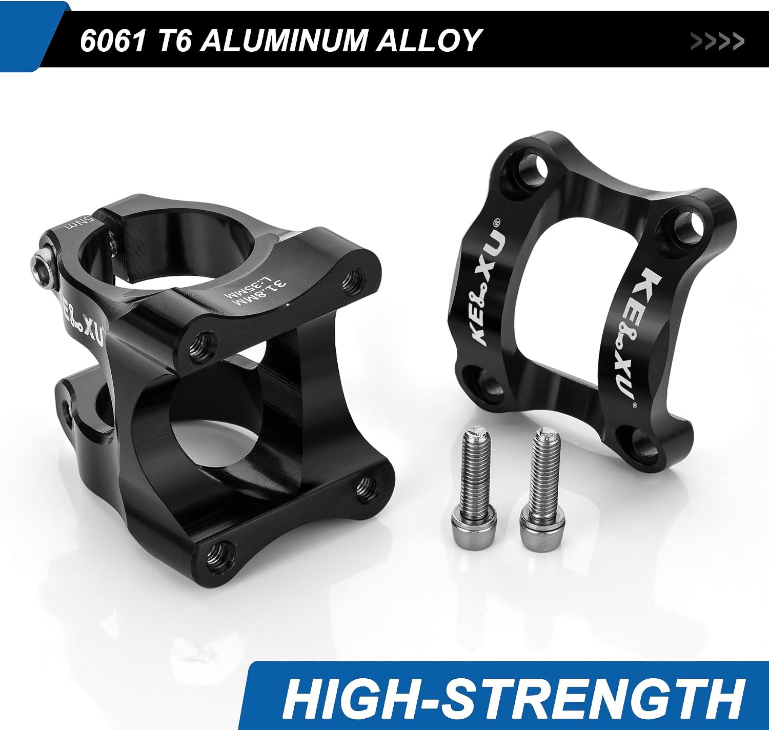 Bike Stem 31.8Mm Black, 35Mm Handlebar Stem | Lightweight CNC Aluminum Alloy, Du