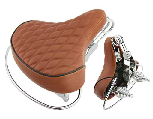 Bike Beach Cruisers Saddle Diamond Web Spring Brown. bike part ,bicycle parts.
