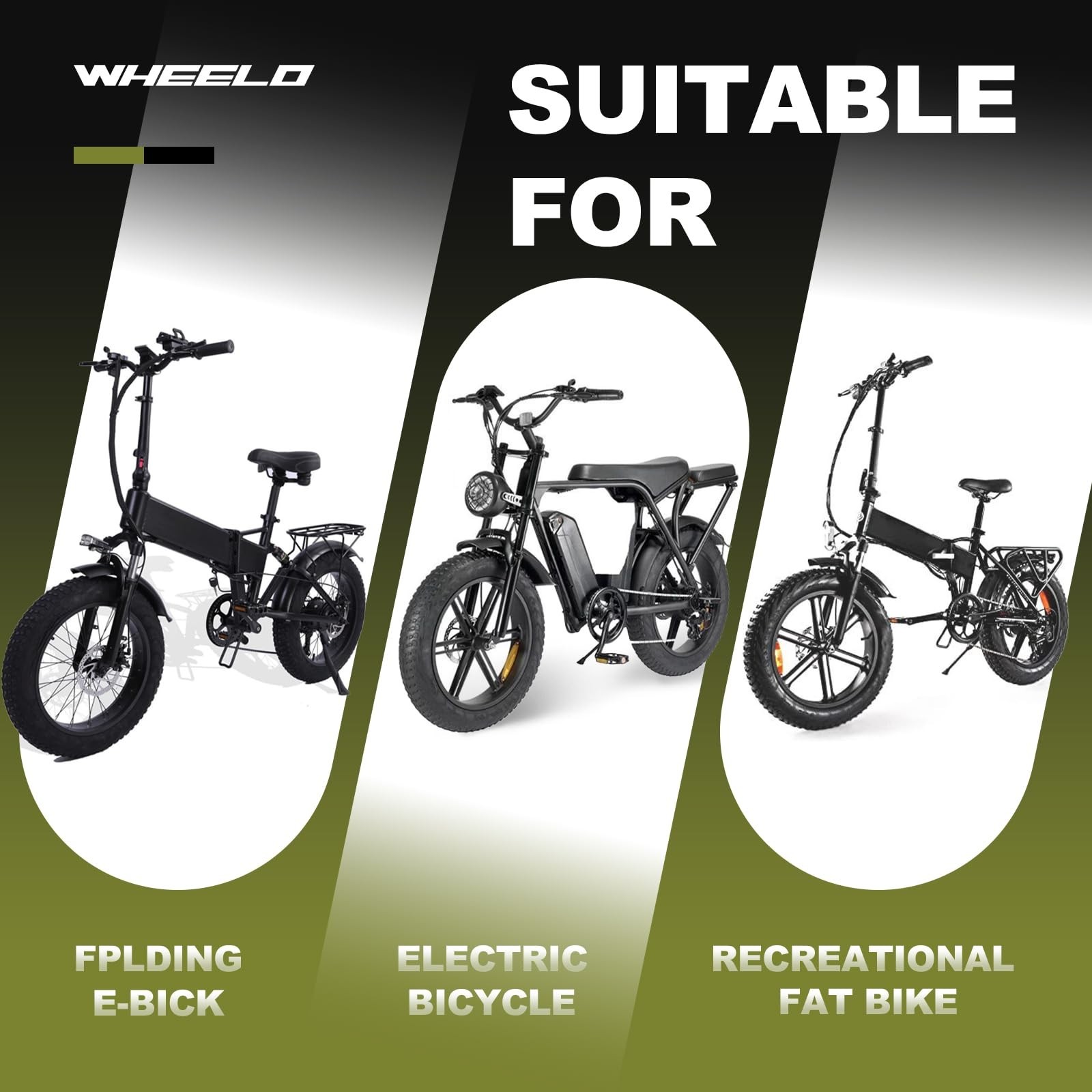 WHEELO Fat E-Bike Tire: 20×4.0 inch Fat MTB Tire, All-Terrain Folding Replace…