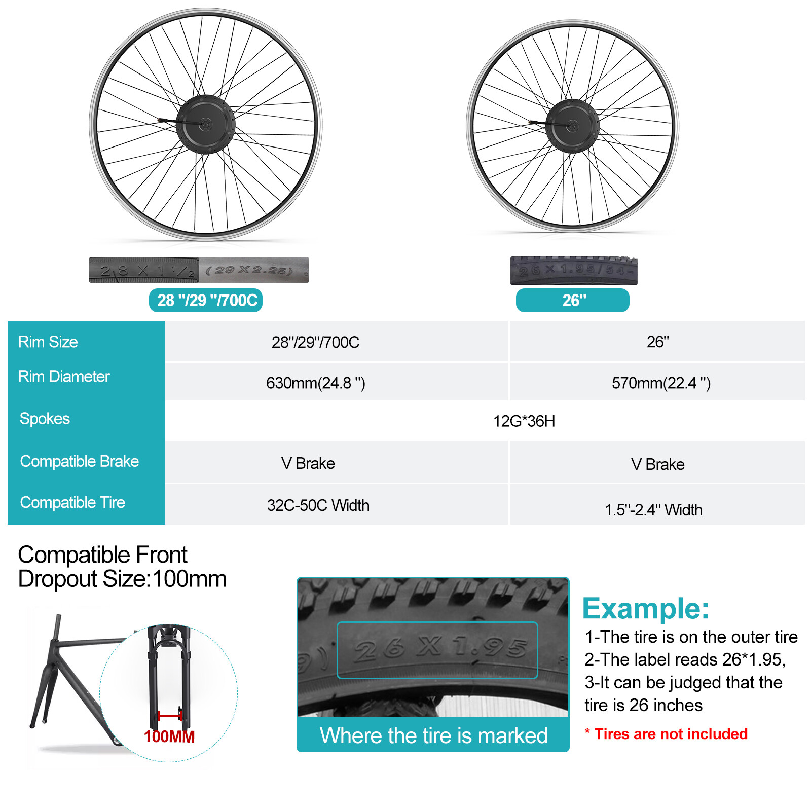 48V 500W Bafang Electric Bike 26″ 700C Front Motor with Wheel Conversion Kits
