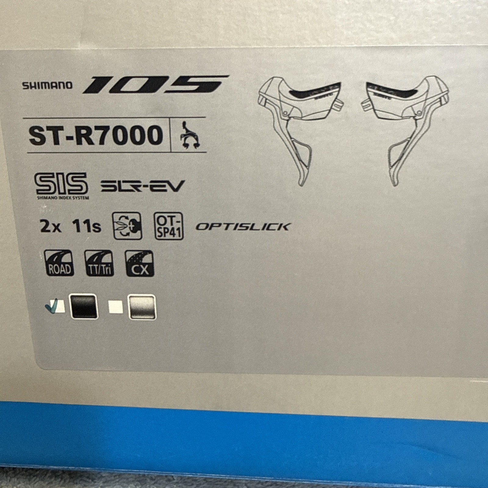 Shimano 105 2×11 Rim Brake/Shift Lever Set ST-R7000 [caw]