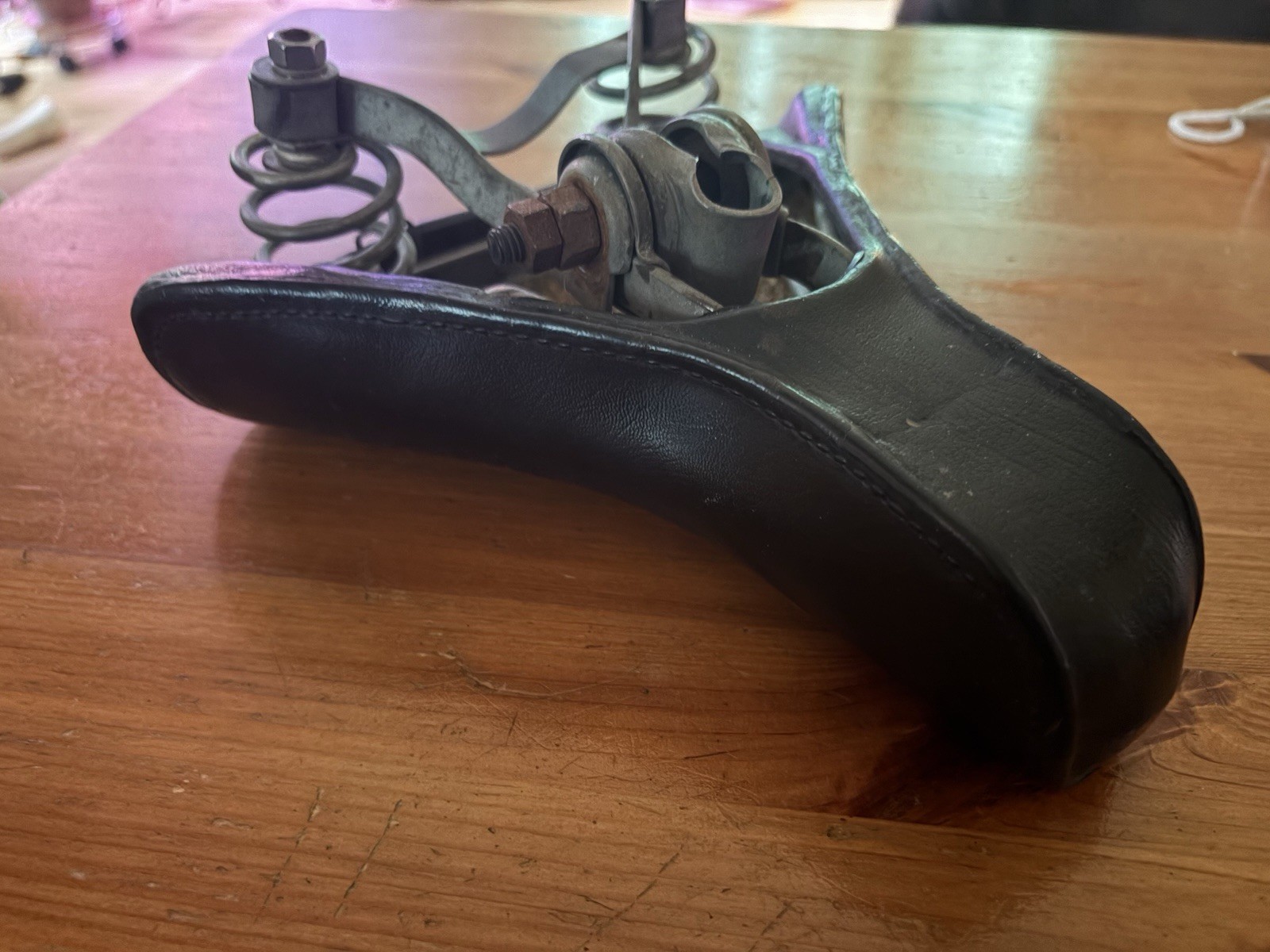 1966 Vintage Schwinn Approved Riveted Black Dual Spring Bicycle Seat Saddle VGC