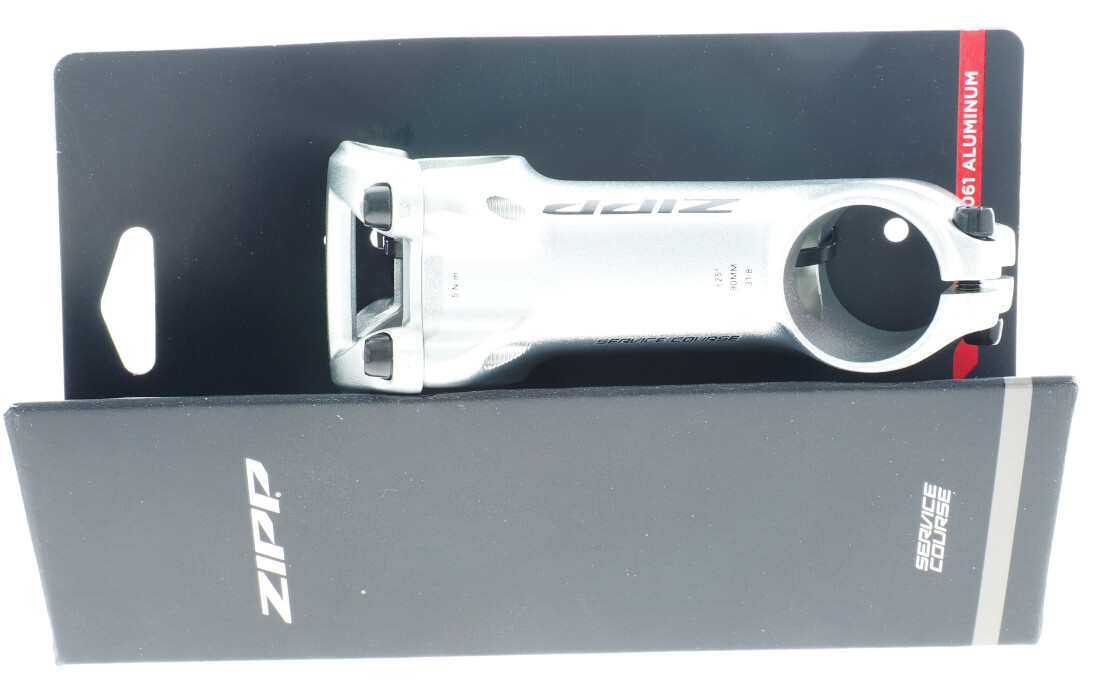 Zipp Service Course Stem 1-1/8″ ±25° Aluminum, 31.8mm, Silver, 75mm/90mm READ
