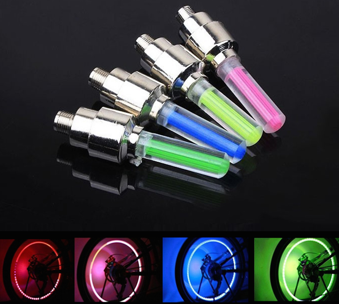 LOT 2x 4x 10x LED Bike Valve Stem Cap Flashing Light Bicycle Wheel Tire Tyre Car