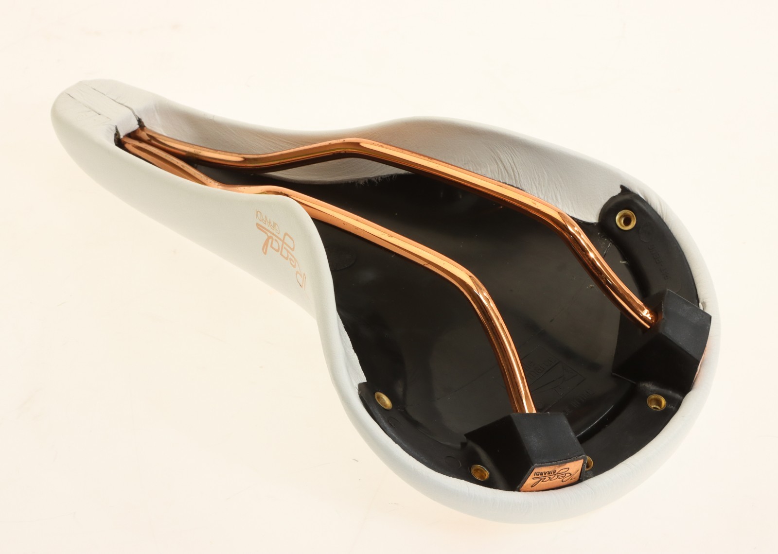 Selle San Marco Regal Girardi White Leather Saddle Copper NEW in Box NOS