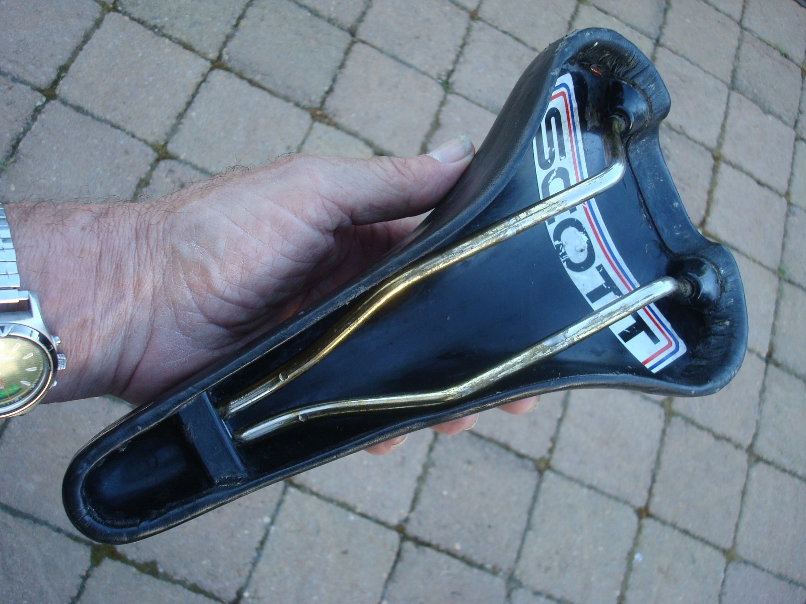 Vintage Selle Italia Turbo Special Black Leather Cycling Saddle Seat Steel Rails
