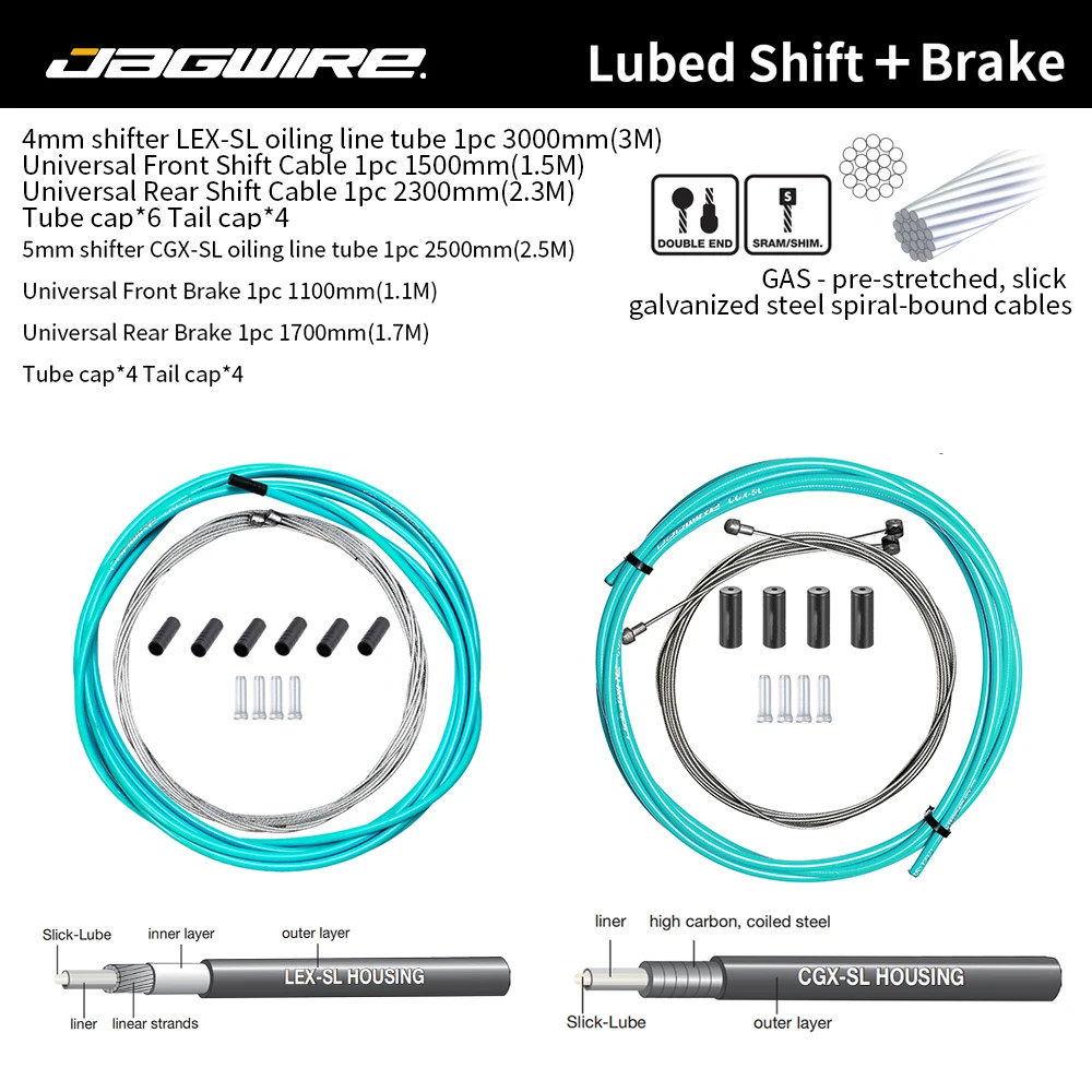 JAGWIRE Universal MTB Road Bike Brake Shift Cable Kit 4/5mm Housing Set