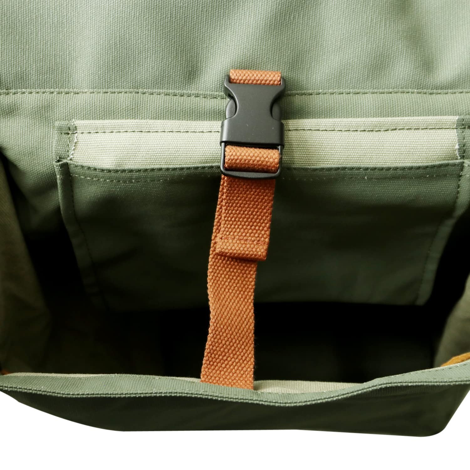 TOURBON Canvas Bike Bags Rear Rack Roll-up Bicycle Panniers Waterproof Green