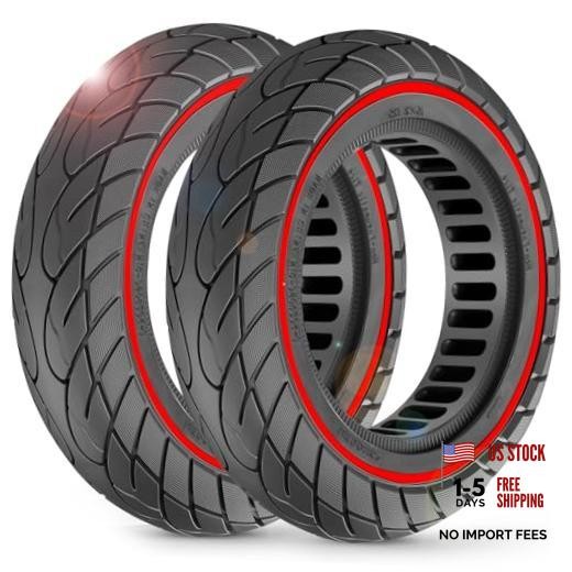 2-Pack 10×2.125 Tubeless Scooter Tires – Fits Models: 8.5×2.0, 8½x2, 50-75 Red