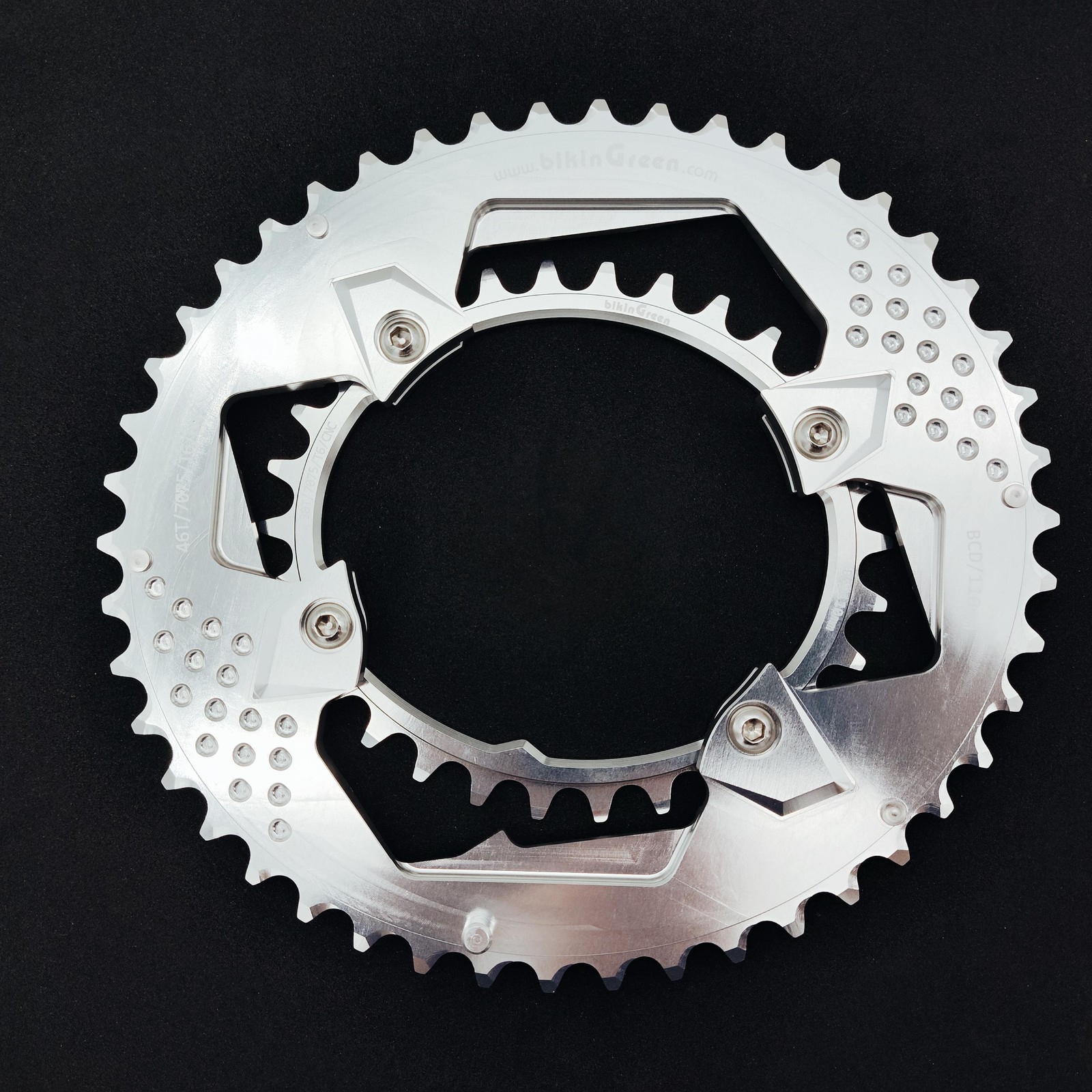 bikinGreen Oval CNC Chainring 46/30T Shimano 4 Arm 10-12Spd R8000/8100/7000/7100
