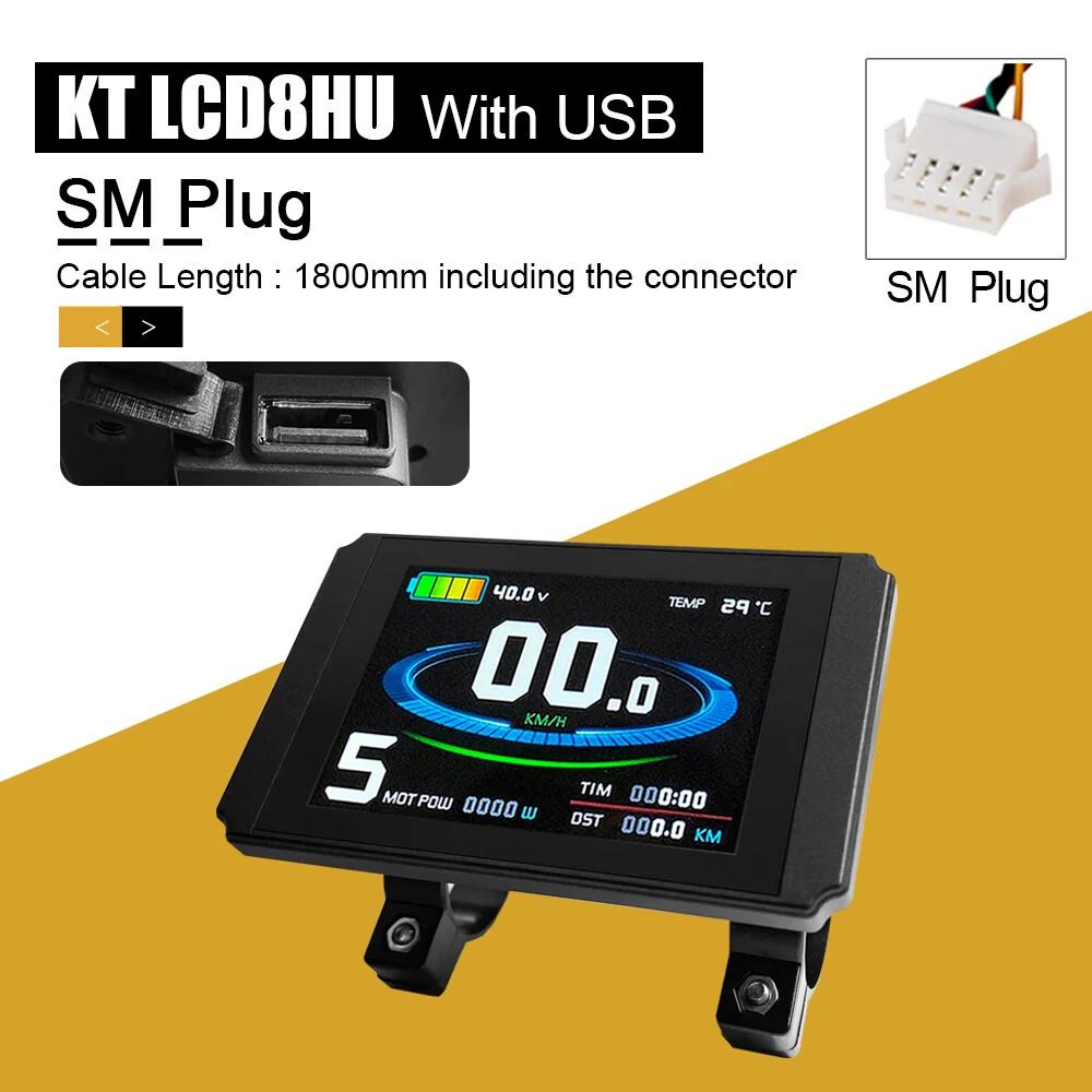 E-bike Display with USB 24V/36V/48V/52V/60V72V for Electric Bike Kit Accessories