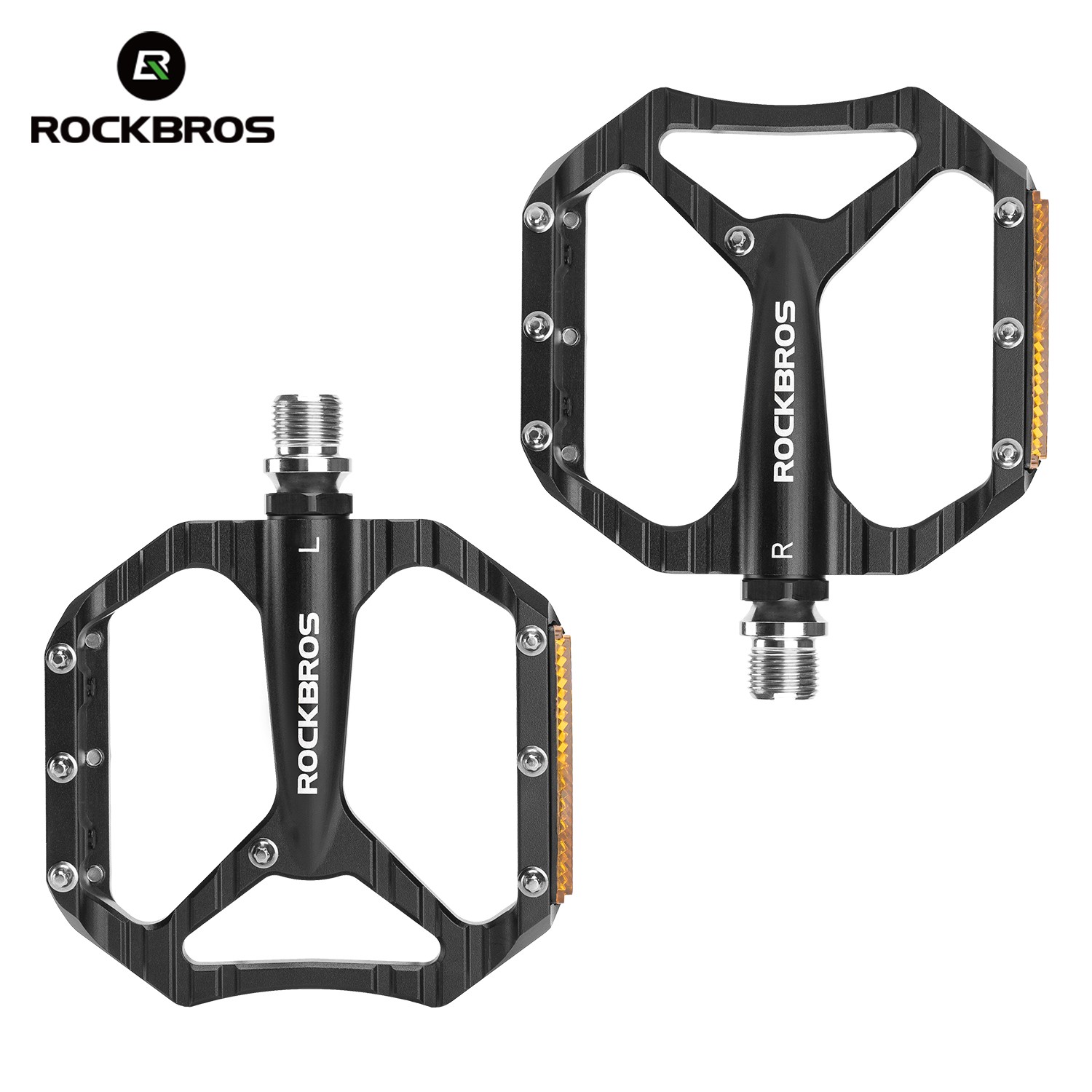 ROCKBROS Road/MTB Bike Pedals-Aluminum Alloy Non-Slip Pedal with Anti-Skid Nails