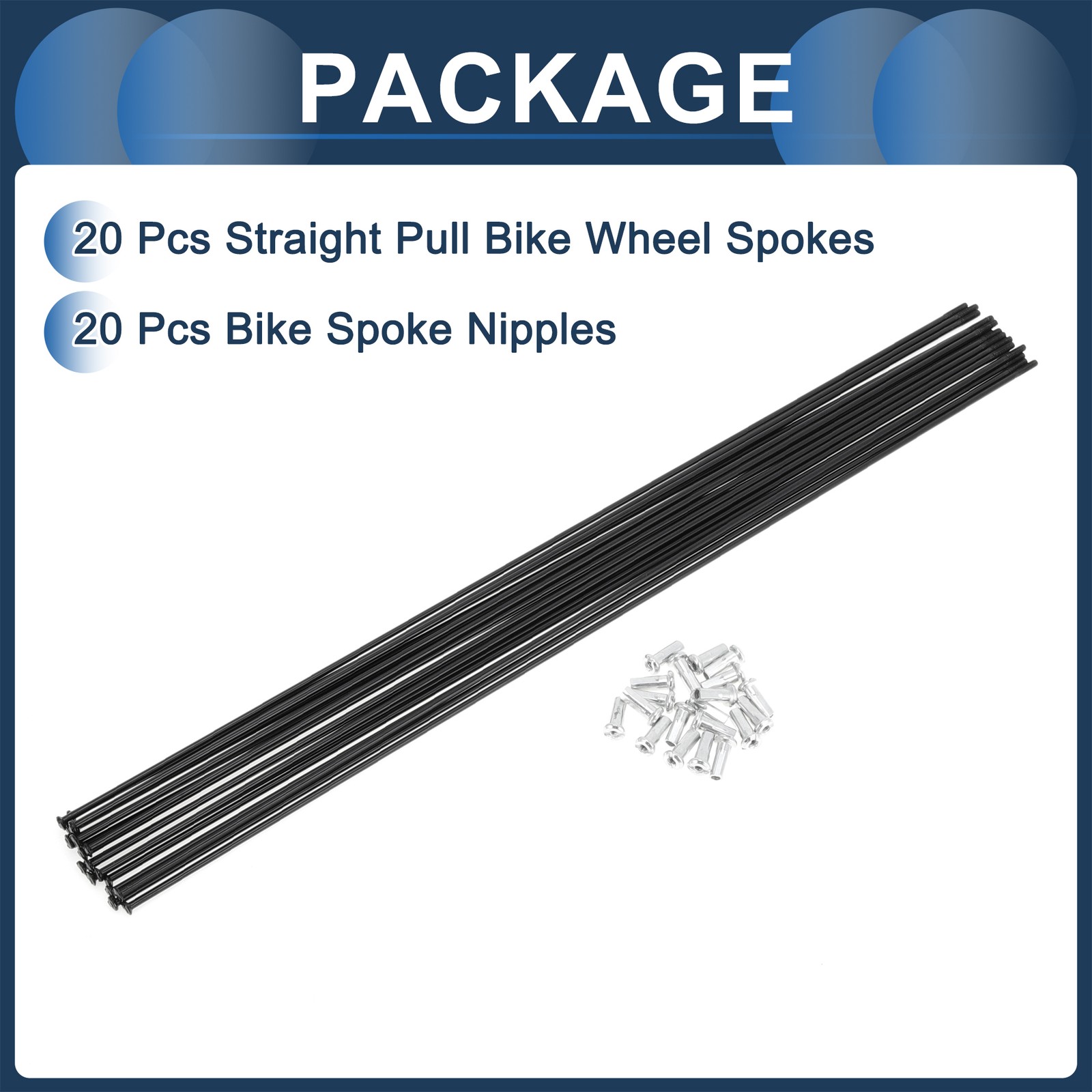 20 Set 14G Straight Pull Bicycle Spokes 305mm Straight Pull Bike Wheel Spokes