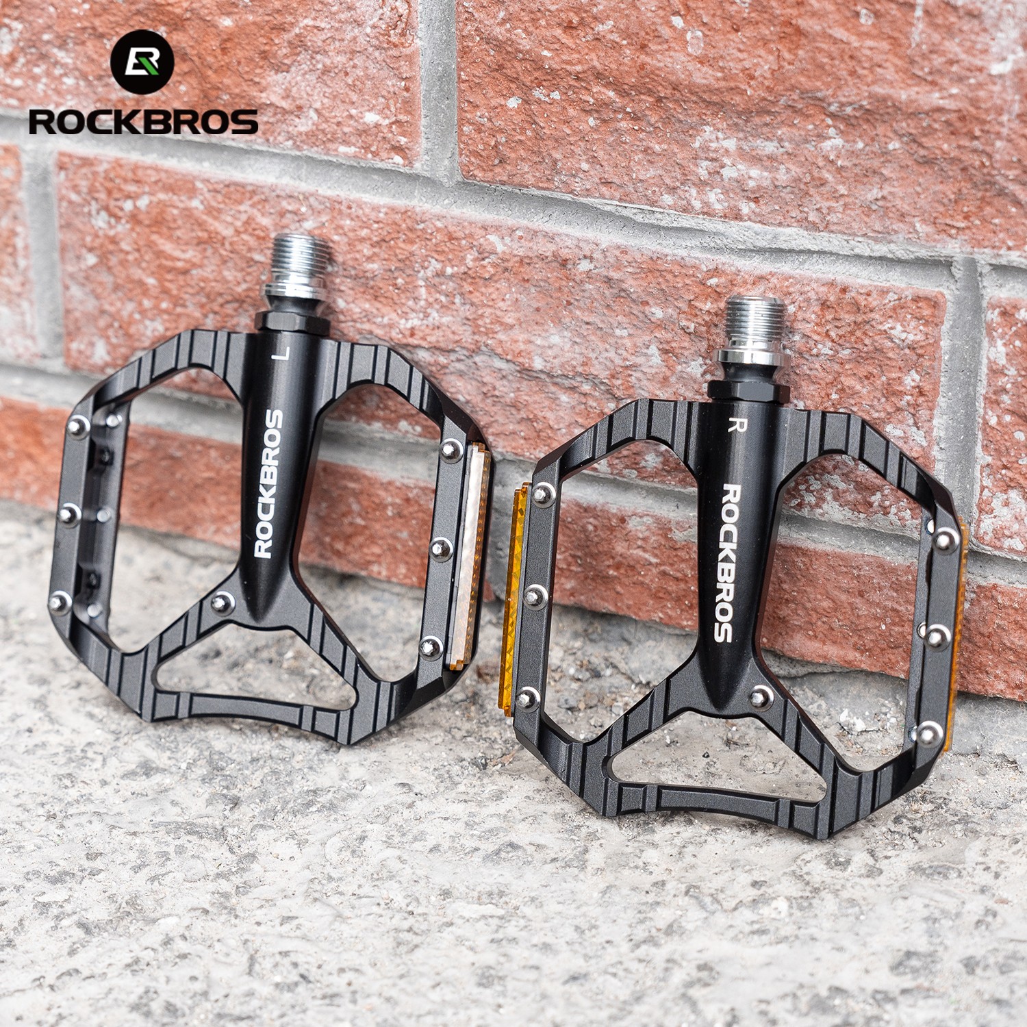 ROCKBROS Road/MTB Bike Pedals-Aluminum Alloy Non-Slip Pedal with Anti-Skid Nails