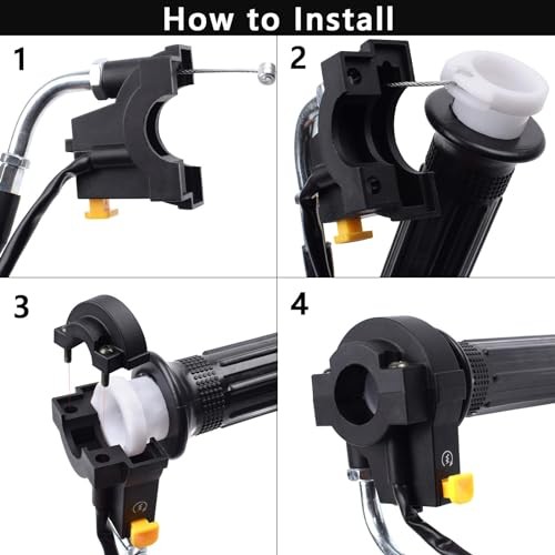 Twist Throttle Handle Grip Assembly + 36″ Throttle Cable with Kill Switch Set