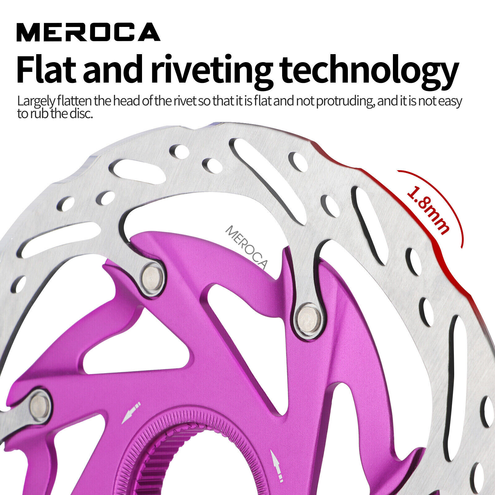 MEROCA Bike Disc Brake Rotors Center Lock 140mm 160mm MTB Road 1.8mm w/ Lockring