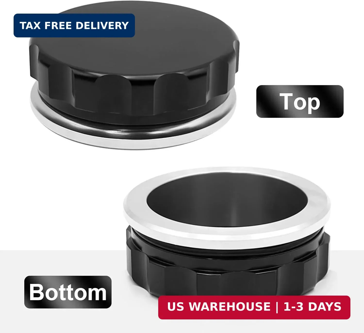 OD 4″ Aluminum Alloy Weld Billet On Filler Neck Black Cap Oil Fuel Water Tank Bl