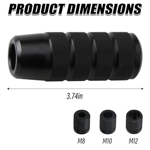 95mm/3.74″ Car Shifter Knob, Aluminum Weighted Automotive Gear Shift Black