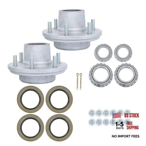 Set of 2 Galvanized Trailer Hub Kits 5.5″ – 5200-6000lbs Spindle