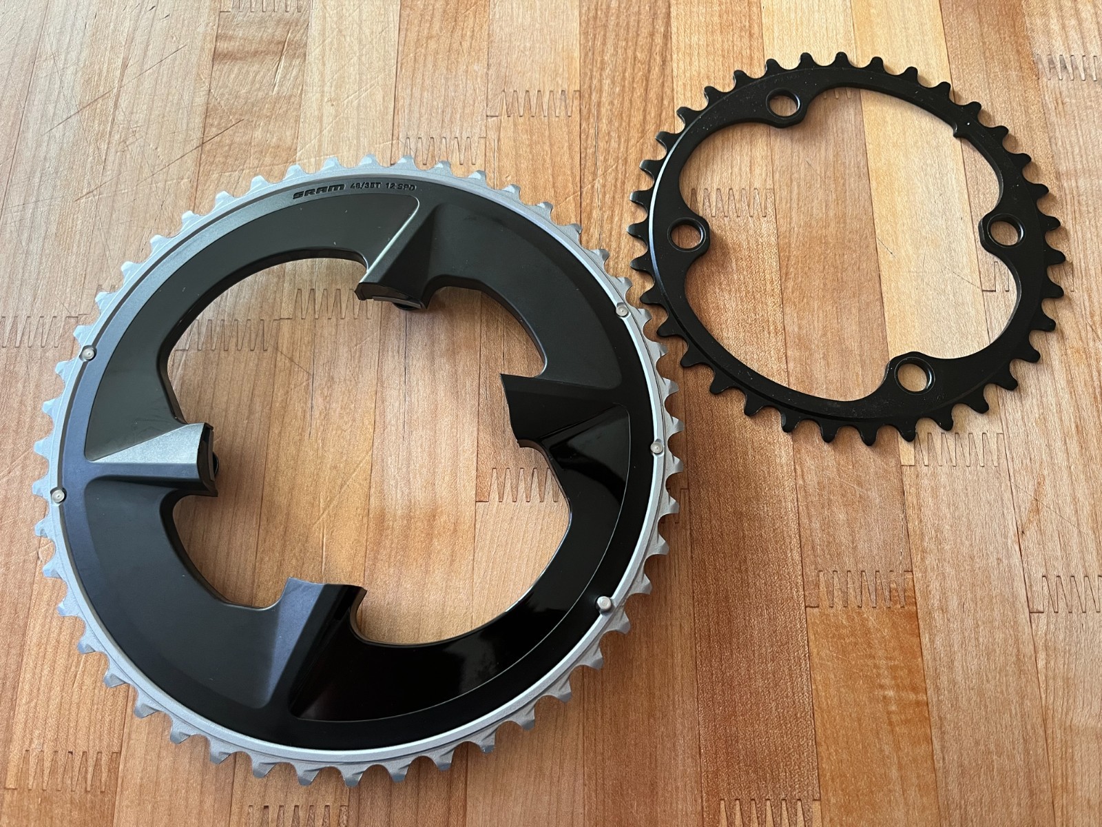 SRAM Rival AXS D1 2×12-Speed 48/35T Chainrings with Bolts – New take-Off