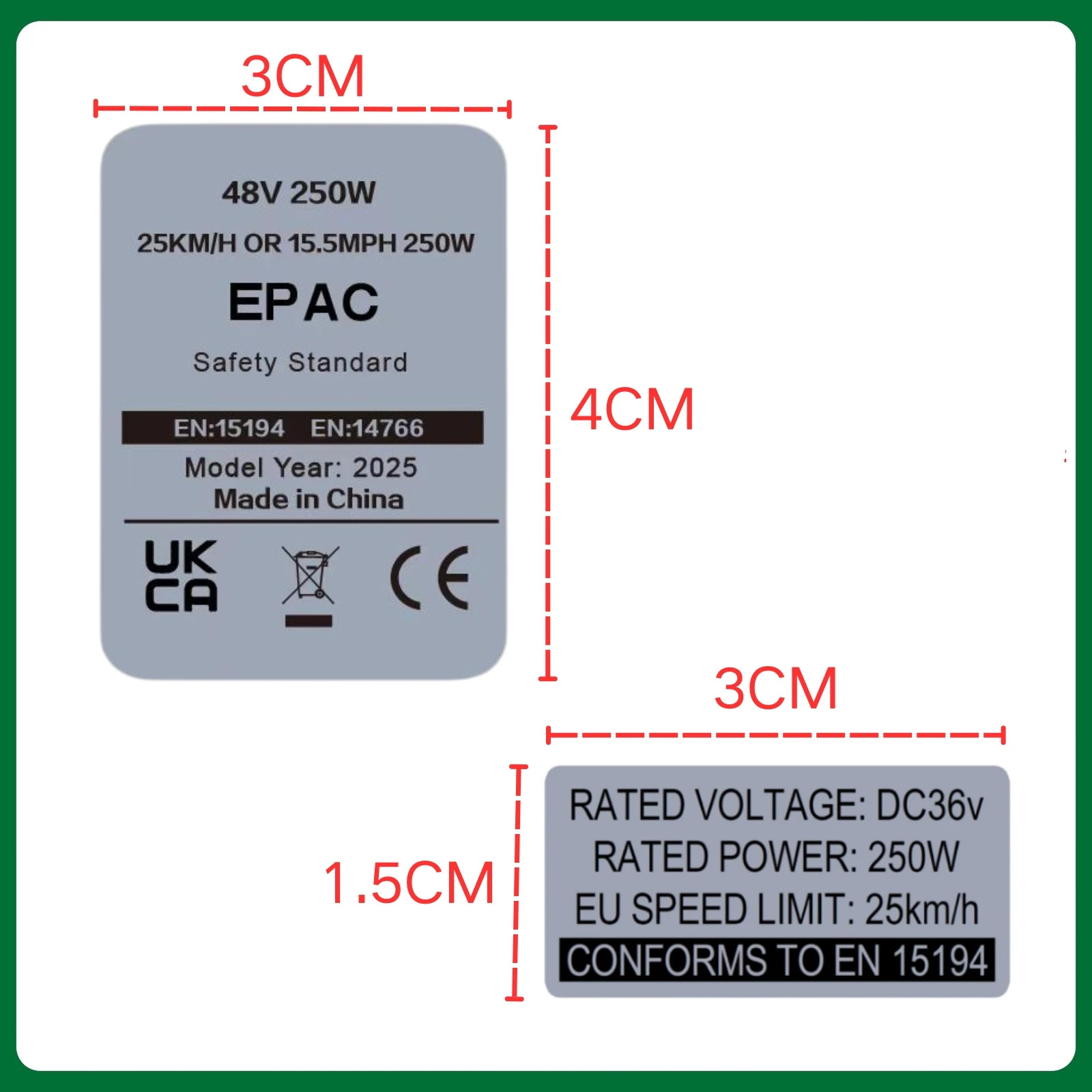 Ebike Modification Kit Stickers,36V 48V 250W Electric Bike Lable,Compataible for