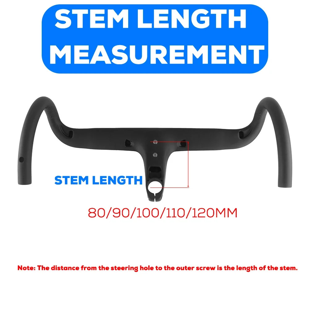 Road Bike Full Carbon Fiber Integrated Handlebar Internal Cable 360mm-380mm